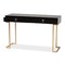 Baxton Studio Beagan Modern and Contemporary Black Finished Wood and Gold Metal 2Drawer Console Table 213-12161-ZORO - alternate 2